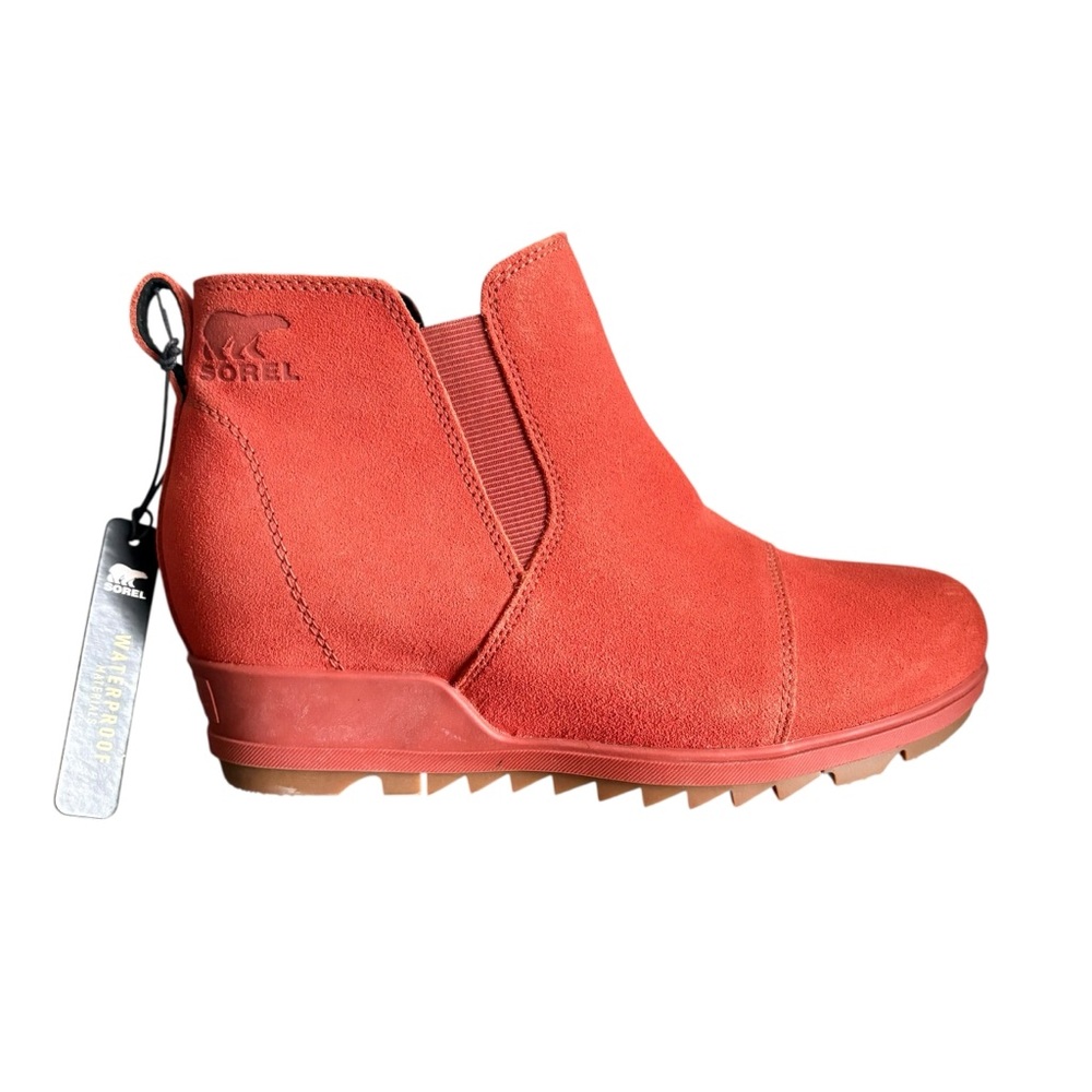 Sorel Women’s Evie Pull On Bootie Waterproof Suede Leather Hidden Wedge Size 8